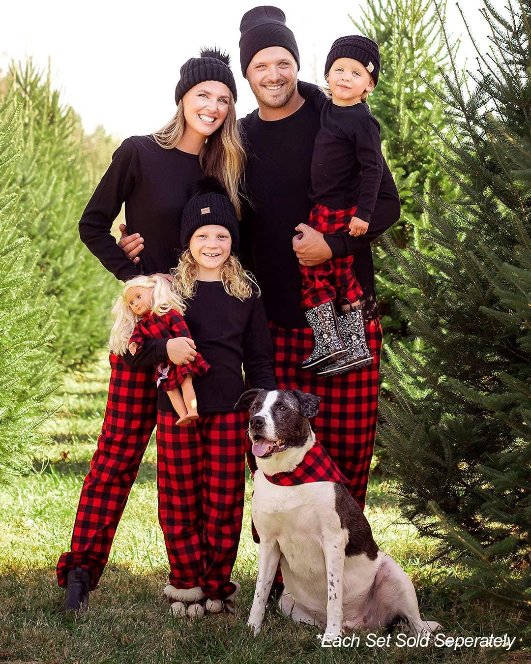 Matching Family Christmas Buffalo Plaid Flannel Pajama Sets, Kids Solid Top - Buffalo Plaid, 6 Years