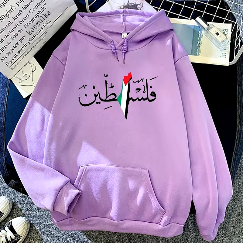 Palestine Hoodie Fashion Women Harajuku Aesthetic Graphic Hoodies Unisex Autumn Winter Vintage Casual Pullover Sweatshirts Bluzy