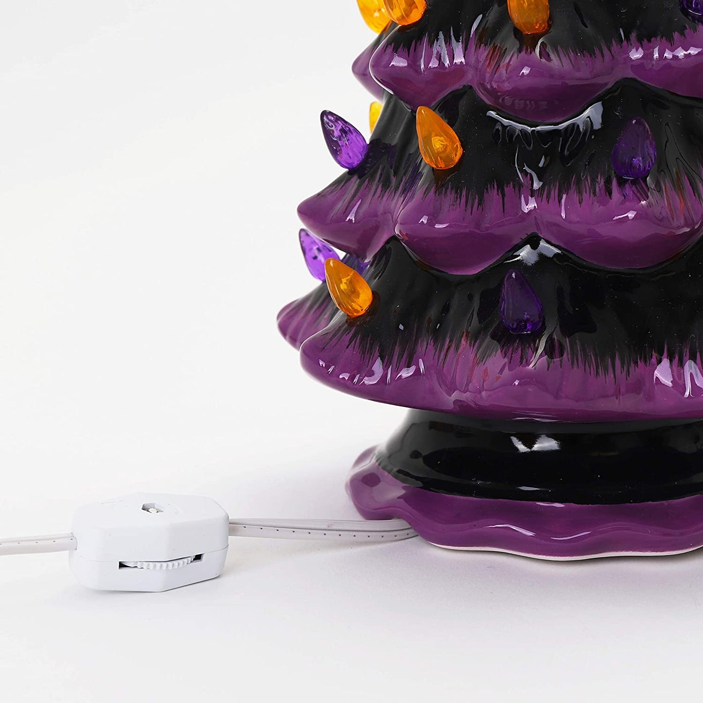 Halloween Ceramic Tree, Purple/Black, 11.5 X 7.0 X 7.0 Inches, Light up Decorative Tree