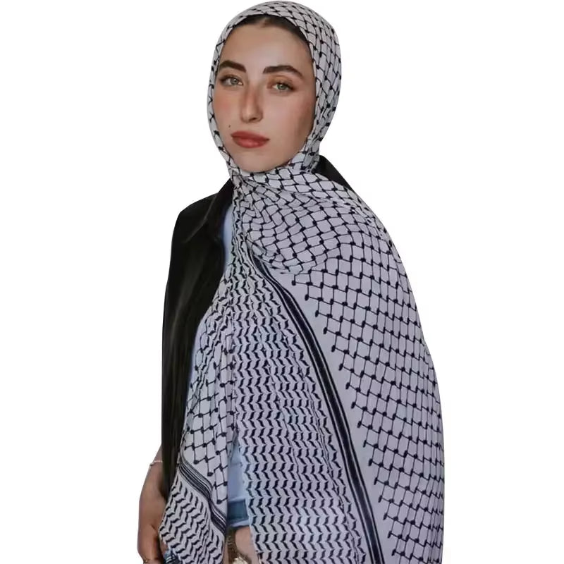 Hot Online Shopping Print Keffiyeh Scarf Long Chiffon Printed Palestine Keffiyeh Scarf Hijab Muslim Women'S Shawl 185*70Cm